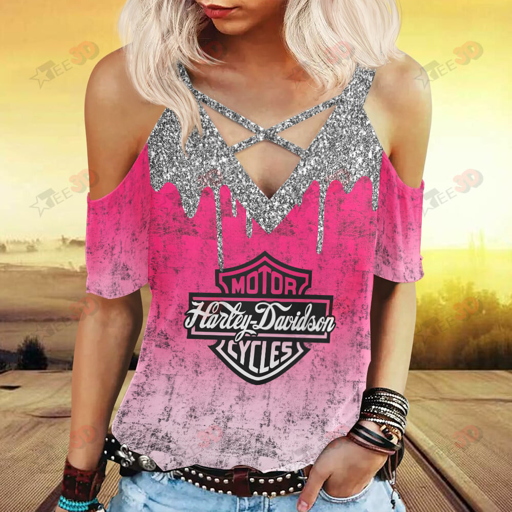 Harley Davidson Miss Hollow Out Blouse Shirt VD15 - CreatedOnSun