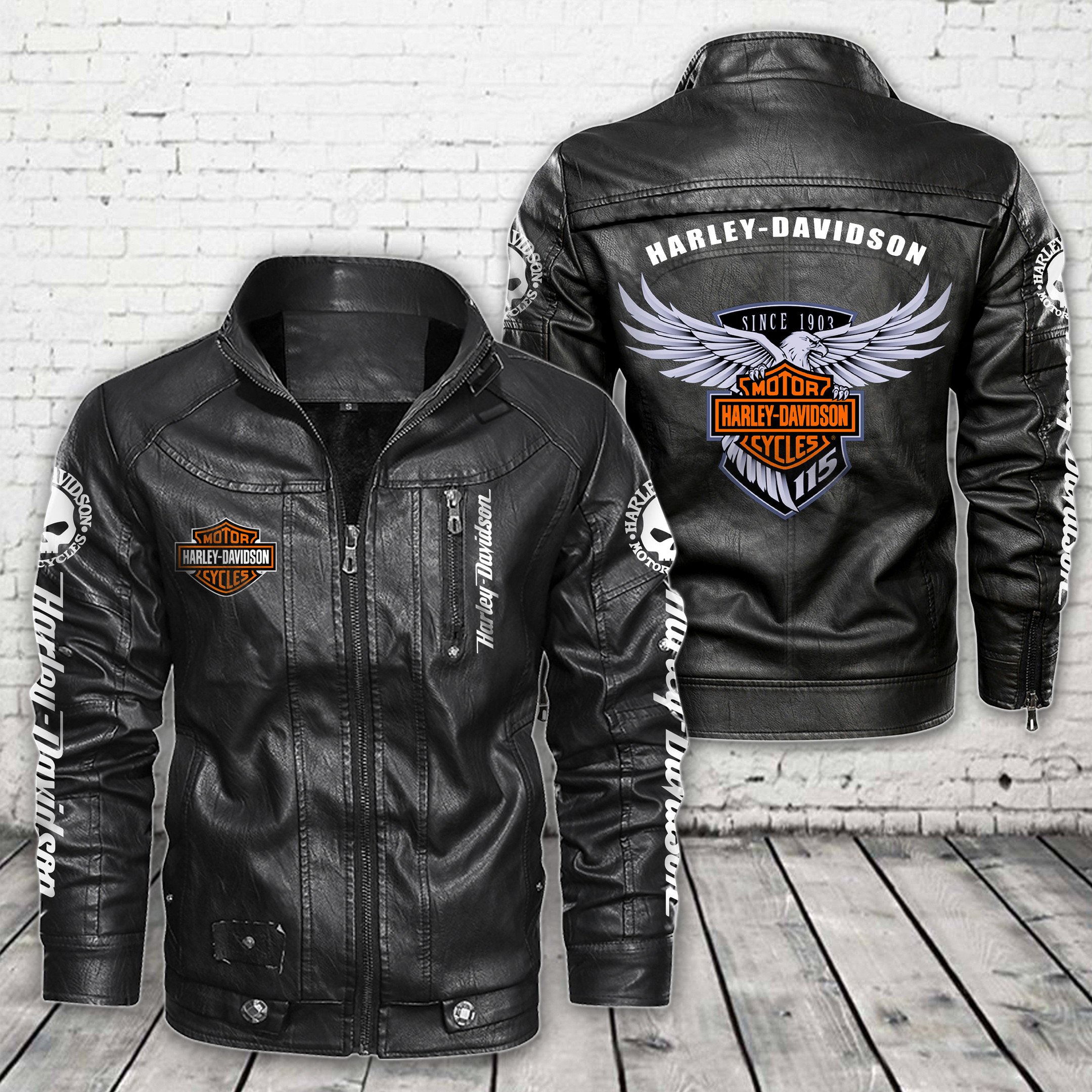 Harley Davidson Leather Jacket VD08 - CreatedOnSun